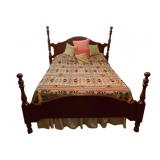 Queen Size Bed Frame w/ Full Size Mattress