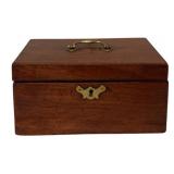 Antique Wood Trinket Box w/ Brass Hardware