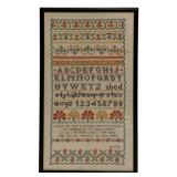 Framed Needlepoint Sampler w/ Alphabet