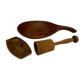 3 Primitive Wood Items
