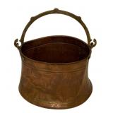 Vintage Copper Bucket w/ brass handle 8"x11.5"x13"