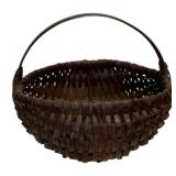 Antique Woven Splint Basket w/ Handle