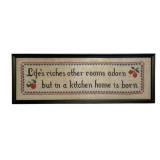 Framed Kitchen Motto Cross Stitch 7.5"x20.5"