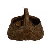 Antique Woven Buttocks Basket 11"x11"x12"