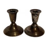 2 Sterling Weighted Candleholders