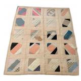 Vtg Handmade Patchwork Quilt 71"x50"