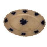 La Belle Flow Blue Oval Platter 17.5"x12"