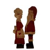 Wood Santa & Mrs. Claus Figures 31"x8"x6" ea