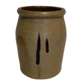 Ant. Stoneware Crock w/ Cobalt Decoration-AS IS