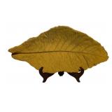 Plaster Tobacco Leaf w/ Stand 10"x22"