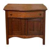 Antique Oak Washstand w/ Drawer & Cabinet