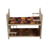 White Painted Wooden Bunk Bed for Dolls