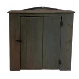 Painted Hanging Primitive Corner Cabinet