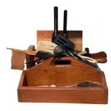 Assorted Kitchen Utensils w/ Wooden Carriers