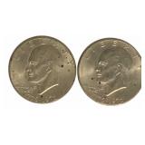 2 Bicentennial Eisenhower Dollars