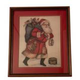Framed Santa Print 21.5"x17.5"