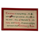 Needlepoint Christmas is Love Framed 9.5x14.5