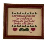 Framed Christmas Needlepoint 7.5"x8.5"