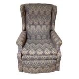 Vtg Wingback Recliner w/ Flame Stitch Fabric