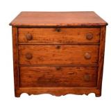 Antique 3-Drawer Dresser 28.5"x30"x15.5"