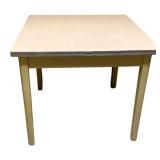 Vtg Yellow Enamel Kitchen Table 31"x36"x36"