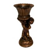 Metal Cherub Compote Vase 10"