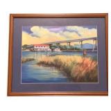Signed Watercolor K. Nobles Coastal Scene
