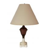 Amethyst Glass & Milk Glass Base Table Lamp