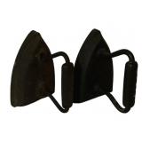 2 Antique Cast Iron SAD Irons 4"x6"x4"
