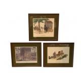 3 Framed Prints Rural Farm Scenes