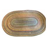 Vintage Oval Braided Rug 53"x32"