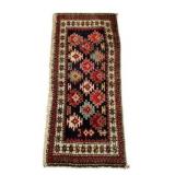 Vtg Turkish Kilim Wool Rug w/ Star Motif 45x20