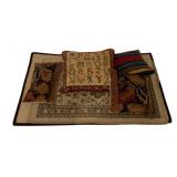 Assorted Decorative Textile Pillows & Rugs