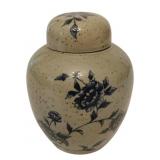 Blue & White Floral Ginger Jar w/ Lid 5"