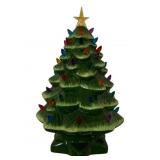Ceramic Lighted Christmas Tree - 13 Inches Tall