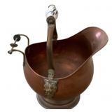 Antique Copper Coal Scuttle - 14 x 10 x 11