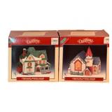2 Pc Dickensvale Lighted Houses - In Box