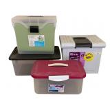 2 Plastic Totes & 2 Plastic File N Go