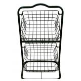 Metal Rack 2-Basket Stand - 16 x 10.25 x 6