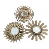 3 Starburst Mirrors - 9.5" round
