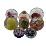 8 Murano Style Glass Paperweights