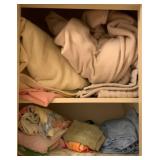 2 Shelves of Assorted Linens