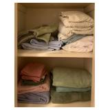 2 Shelves of Assorted Linens