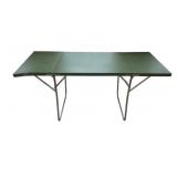 Vintage Folding Metal Table - 60 x 28.25 x 24