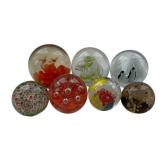 7 Murano Style Glass Paperweights