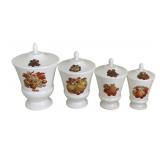 4 Ceramic Canisters - 11" Tall