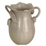 Pottery 2-handled Vase - 9" Tall