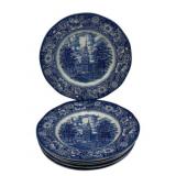 6 Liberty Blue Plates 9.25" Round
