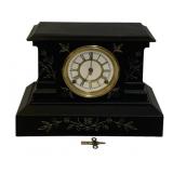Antique Mantle Clock w/ Key 10"x15"x6.5"
