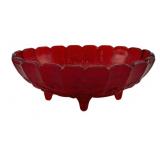 Red Glass Footed Fruit Bowl 4.5"x12"x8.25"